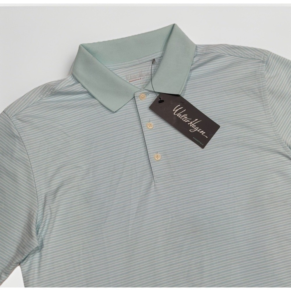 NWT Walter Hagen Essential Elevated Stripe Golf Polo Shirt Men's‎ Small UPF 15+